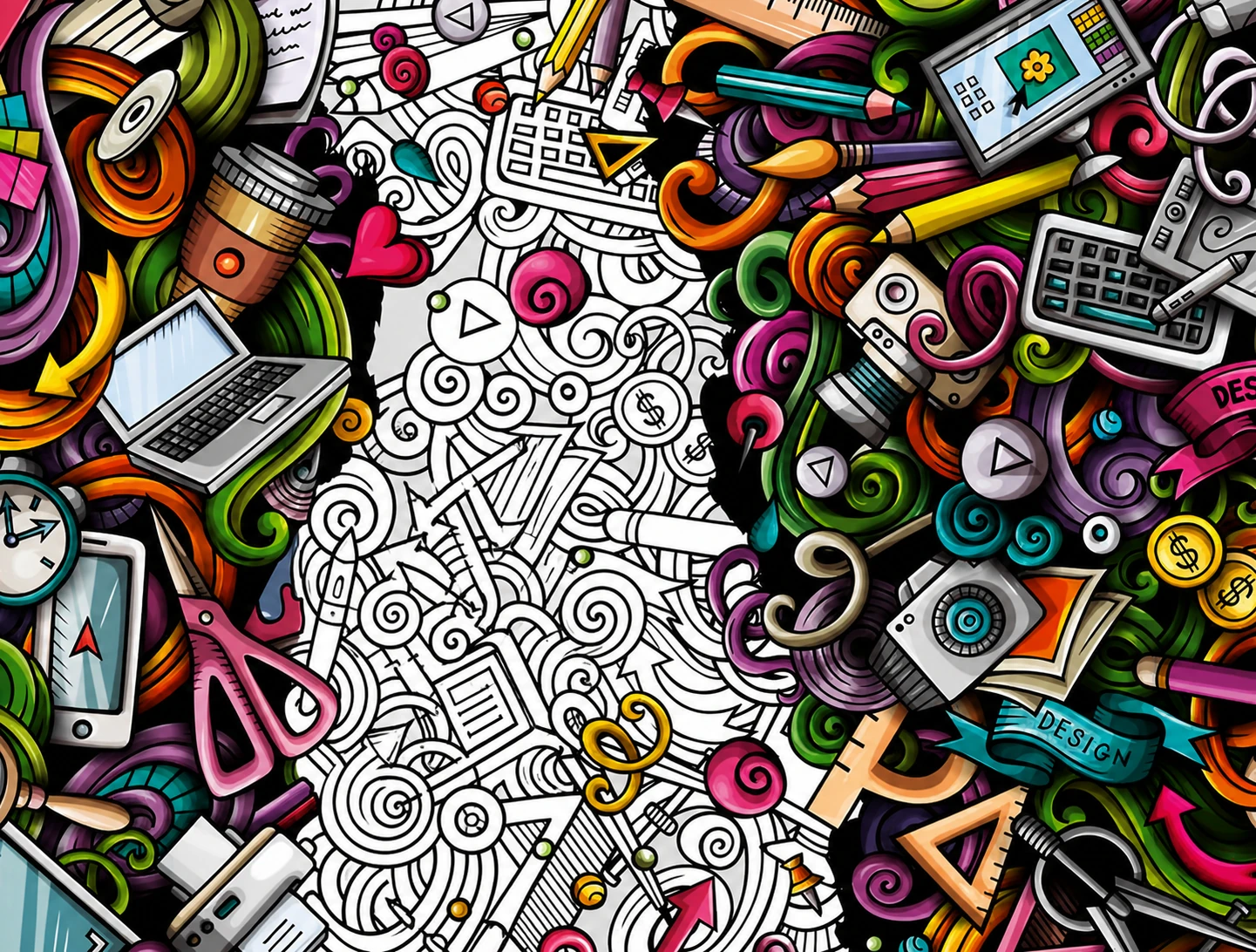 Fondo ilustrado creativo de MundoPegatina