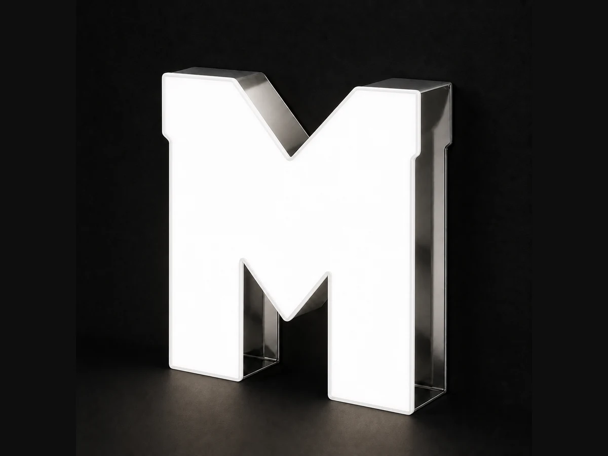 M de acero inoxidable con frontal ópal iluminado